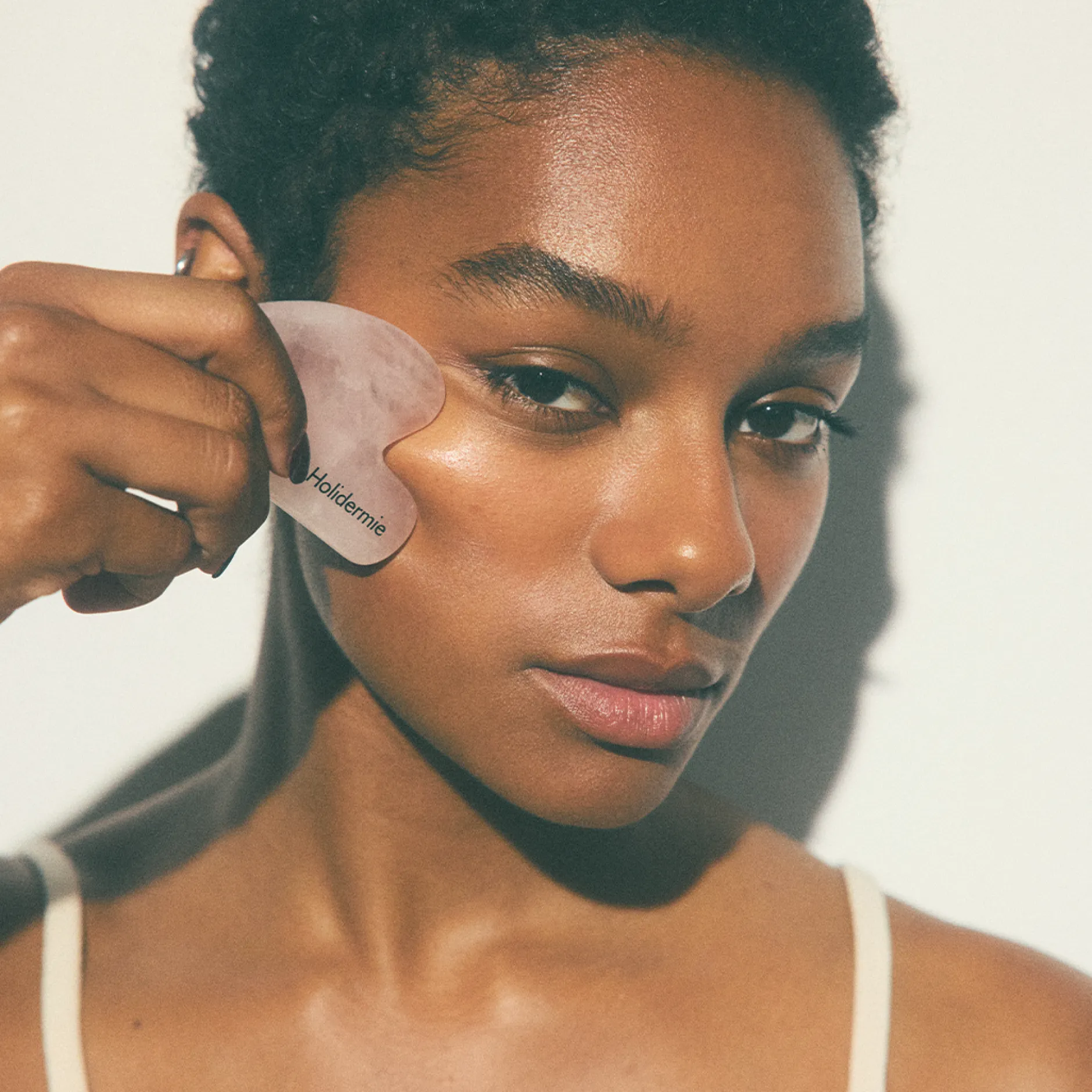 Pop-Up|Outils De Massage*Holidermie Gua Sha Visage en Quartz Rose